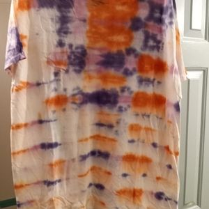 Tie-die Clemson Tigers T-Shirt Hanes Size XL orange and purple